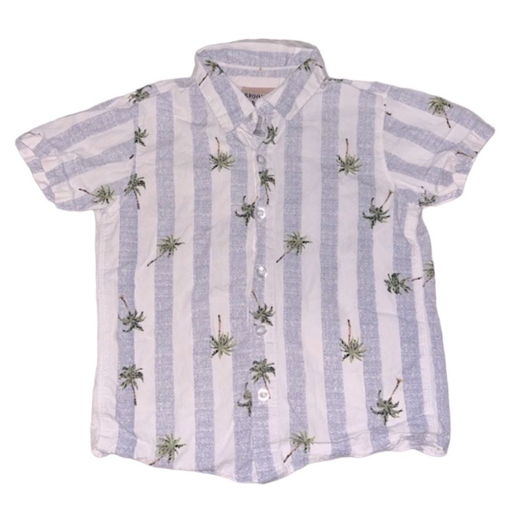 Brooklyn Boys Palm Tree Short Sleeve Button Down